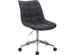 Sedia Da Ufficio Ergonomica In Lino - Su Rotelle - Sedia Da Ufficio Per Adulti - Grigio Scuro - Regolabile In Altezza
