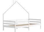 Letto Per Bambini 90X200Cm - Casa Letto In Legno - Letto Singolo Per Bambini - Con Rete A Doghe - Con Contenitore - Senza Materasso - Bianco
