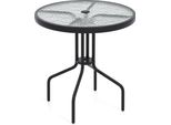 Tavolo Da Bistrot Con Foro Per Ombrellone, Piano In Vetro Da 70 Cm