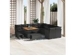 Vidaxl Set Di Divani Da Giardino Con Cuscini 13 Pezzi In Poly-Rattan Nero
