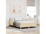 Maison Exclusive - Letto Boxspring Con Materasso Crema 160 X 200 Cm Tessuto