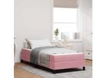 Maison Exclusive - Letto Boxspring Con Materasso Rosa 80 X 200 Cm Tessuto