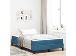 Maison Exclusive - Letto Boxspring Con Materasso Blu Scuro 120 X 190 Cm Tessuto