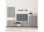 Maison Exclusive - Mobile Tv Da Parete 4 Pezzi In Legno Grigio Sonoma