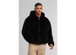 Urban Classics Hoodie Felpa Con Cappuccio Da Uomo Con Zip Integrale In Pelliccia Sintetica Nera Xl