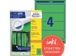 Avery Etichette Angolari Per Fascicoli Zweckform, 61 X 192 Mm, Verde