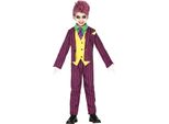 Mr Smile Halloween Adventure Suit Kids Costume Clown Malvagio Giullare Viola Giallo Originale Party Outfit Divertimento Creativo Sfacciato Grin, Taglia: 128/134 Colore: Viola
