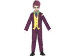 Mr Smile Halloween Adventure Suit Kids Costume Clown Malvagio Giullare Viola Giallo Originale Party Outfit Divertimento Creativo Sfacciato Grin, Taglia: 140/146 Colore: Viola