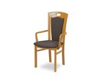 Esszimmerstuhl Home Affaire "Ferdi, Armlehnstuhl, Made In Italy, Massivholz", Beige (Buche, Elef, Buche Natur, Elephant), B:55Cm H:100Cm T:57Cm, Massivholz, StüHle, Esszimmerstuhl, Bezug Feinstruktur (Wasser-Und Fleckabweisend) Oder Struktur