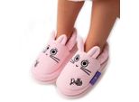 Milk&Moo Pantofole Per Bambini Chancin Rabbit | 100% Cotone | Pantofole Con Suola Antiscivolo | Pantofole Da Interno Per Bambine E Bambini Piccoli | Rosa | Per 2-4 Anni