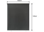 Fiqops Tenda Verticale 100 X 140 Cm Tenda Da Sole Per Balcone, Tenda Verticale Resistente Ai Raggi Uv, Protezione Dal Vento E Privacy, In Metallo E Poliestere, Antracite