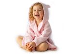 Milk&Moo Chancin Accappatoio In Velluto Per Bambini Con Cappuccio, Vestaglia In Velluto Extra Morbido E Leggero, Per Bambine E Bambini, Struttura Resistente, Rosa, 2-4 Anni
