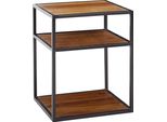 Comodino In Legno Massiccio Di Sheesham / Metallo 40X50X35 Cm Tavolino Alto | Wohnling