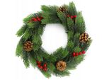 Ghirlanda Natalizia Kadax "Loira"" Con Pigne, Ghirlanda Verde Per Porte Di Natale, 45 Cm,"