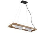 Nowa Pendelleuchte "Nanda", Schwarz, 4, Ø 12Cm H: 150Cm, 1 Stk., Leuchten, HäNgeleuchte, Glaskugeln Opal, Holz, Esstisch, Wohnbereich, Pendelleuchte