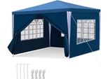 Izrielar Gazebo Da Giardino 3 X 3 M Con 4 Pannelli Laterali Tenda Portatile Impermeabile Tenda Per Feste, Blu