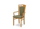 Esszimmerstuhl Home Affaire "Ferdi, Armlehnstuhl, Made In Italy, Massivholz", Beige (Buche, Moss, Buche Natur, Moss), B:55Cm H:100Cm T:57Cm, Massivholz, StüHle, Esszimmerstuhl, Bezug Feinstruktur (Wasser-Und Fleckabweisend) Oder Struktur