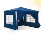 Tolletour Gazebo Da Giardino - Pratica Tenda Da Spiaggia, Facile Da Montare Con Easy-Klett, Ideale Per Feste Blu 3X3M