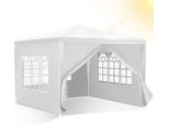 Tenda Da Giardino Pavilion - Pratica Tenda Da Spiaggia, Facile Da Montare Con Easy-Klett, Ideale Per Feste Bianco 3X3M