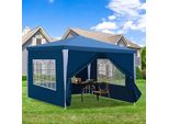 Padiglione In Polietilene E Tubi D'acciaio - Lussuosa Tenda Per Feste In Polietilene E Tubi D'acciaio, Pratica Tenda Da Giardino Blu 3X3M