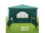 Yakimz Padiglione Impermeabile - Padiglione Da Terrazza Con Bulloni, Tenda Da Giardino Perfetta Per Feste Verde 3X3M
