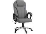Sedia Da Ufficio Vinsetto Con Funzione Dondolo Sedia Ergonomica Per Computer Regolabile In Altezza Sedia Girevole Con Poggiatesta, Braccioli Look Lino Grigio 66X75X110-120 Cm