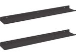 Syfax™ Scaffale Da Parete Con Lo Scaffale 2 Pcs Nero 60 X 8,5 X 2,5 Cm