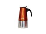 Caffettiera Espresso Da Piano Cottura Any Morning, Caffettiera Ad Induzione In Acciaio Inox Compatibile Con Tutti I Tipi Di Piano Cottura, Caffettiera Italiana, Caffettiera A Percolatore 6 Tazze, 10 Oz, Color Rame