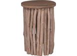 Syfax™ Pouf Naturale 30 X 30 X 45 Cm Legno Di Teak Solido