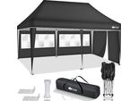 Gazebo Tillvex 3X6M - Con 3 Pannelli Laterali Antracite Impermeabile | Gazebo Pop-Up Pieghevole Regolabile In Altezza | Tenda Da Giardino Protezione Uv 50+ | Tenda Da Festa Con Borsa Per Giardino