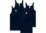 Gilet Schiesser Da Uomo 4 Pezzi - Senza Maniche, Cotone Essentials, Blu A Coste Fini Xl