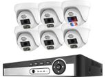 Sistema Di Telecamere Di Sicurezza, Risoluzione 4K, Riconoscimento Facciale Ai, 8CH Nvr 6 Cam 5MP, 4T