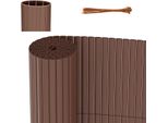 Jopassy Pvc Privacy Schermo Mat Privacy Recinzione Balcone Frangivento Privacy Schermo Per Recinzione Marrone 100X800Cm