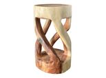 Sgabello Di Legno - Sgabello Da Fiore Tavolino Portaoggetti - Tondo Tornito In Legno Massiccio Di Suar