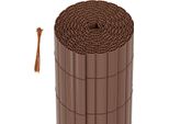 Clanmacy Pvc Privacy Schermo Mat Privacy Recinzione Balcone Frangivento Privacy Schermo Per Recinzione Marrone 160X800Cm