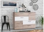 Kommode Forte "Skive", Beige (Sandeiche, Weiß), B:125Cm H:95,9Cm T:41,3Cm, Sideboards, Kommode, Breite Ca. 125 Cm