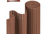 Clanmacy Pvc Privacy Schermo Mat Privacy Recinzione Balcone Frangivento Privacy Schermo Per Recinzione Marrone 90X800Cm