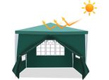 Hengda 3X3M Gazebo Da Giardino Con Pannelli Laterali Tenda Portatile Impermeabile Con Tubo Di Ferro, Verde