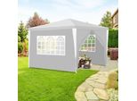 Clanmacy 3X3M Gazebo Da Giardino Con Pannelli Laterali Tenda Portatile Impermeabile Con Tubo Di Ferro, Bianco