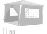 Gazebo Hengda Con Finestre Con Pannelli Laterali 3 X 3 M Bianco