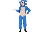 Figura Videogioco Avventura Kigurumi Costume Tuta Carnevale Blu Personaggio Cappuccio Supereroe Divertente Festa In Maschera, Taglia: 128/134 Colore: Blu