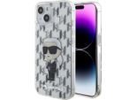 Custodia Rigida Per Iphone 15 Karl Lagerfeld - Monogramma Ikonik - Trasparente