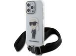 Karl Lagerfeld Custodia Per Iphone 15 Pro Max - Iml Ikonik Crossbody - Trasparente