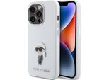 Custodia Karl Lagerfeld Per Iphone 15 Pro - Perno In Metallo Ikonik - Bianco