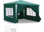 Jopassy Gazebo 3X3M Verde Con Pareti Laterali Tenda Party Protezione Uv Per Giardino Esterno Campeggio