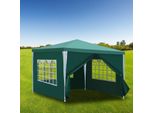 Clanmacy Gazebo 3X3M Verde Con Pareti Laterali Tenda Festa Protezione Uv Per Giardino Esterno Campeggio