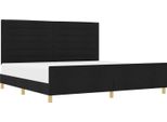 Vidaxl Struttura Letto Con Testiera Nera 200 X 200 Cm In Tessuto