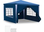 Jopassy Gazebo 3X3M Blu Con Pareti Laterali Tenda Party Protezione Uv Per Giardino Esterno Campeggio
