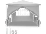 Aopunly Gazebo 3X3M Bianco Con Pareti Laterali Tenda Party Protezione Uv Per Giardino Esterno Campeggio