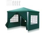 Tenda Da Festa Izrielar Con Pareti Laterali, Porta Con Cerniera E Finestre, Resistente Alle Intemperie, 3X3 M Verde